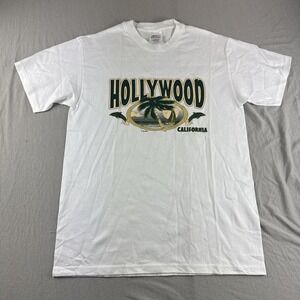 Vintage Hollywood California T-Shirt Stedman Hanes Size M Palm Trees Dolphins